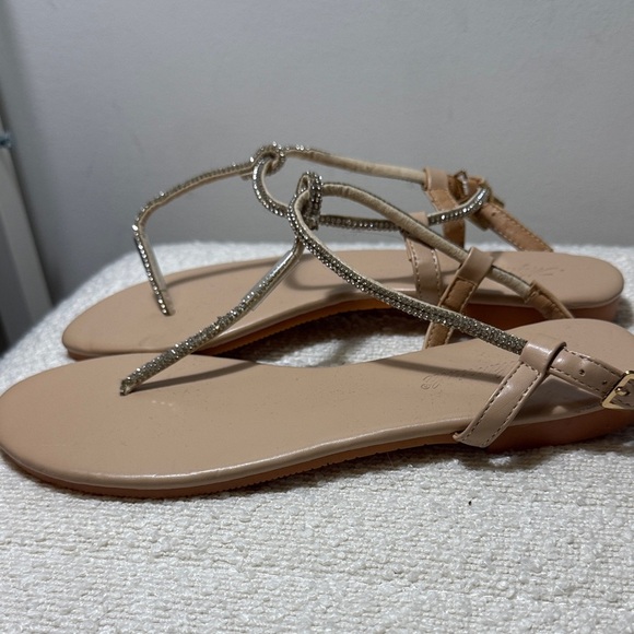 Elegant Beige Sandals with Rhinestone Straps size 37 - Picture 3 of 3